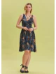 V Neck Robe Blue Ethnic Dress 4513